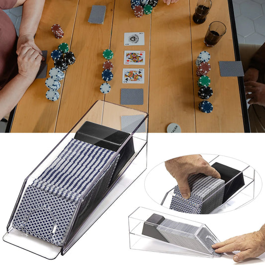 Deluxe 4-Deck Poker Shoe – Playing Card Dealing Game Accessory for Casino, Home & Garden Decor