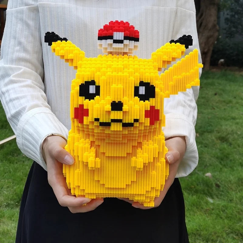 5210PCS Anime Pokemon Pikachu Diamond Micro Building Blocks - Mini Bricks Model, Challenging Decompression Toy Gift