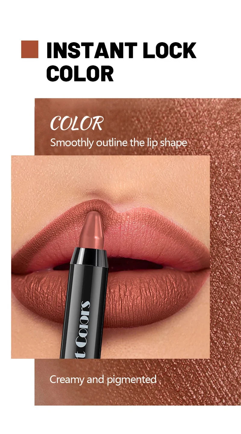 8-Color Velvet Matte Lipstick Pencil – Waterproof, Long-Lasting Sexy Red Lip Tint Non-Stick Makeup Pen