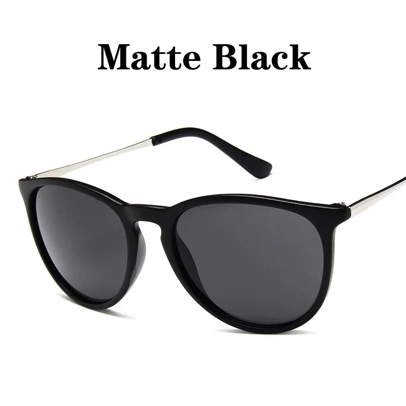 Metal Frame Vintage Round Sunglasses — Reflective UV Protection Shades for Men & Women