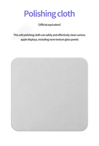 New Nano-Texture Polishing Cloth for Apple Devices – 1:1 Screen Cleaner for iPhone, iPad, Mac, iPod Pro & Apple Watch