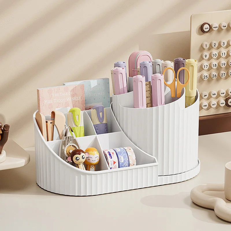 360° Rotating Makeup Organizer - Desktop Cosmetic Storage Display for Lipstick & Brushes