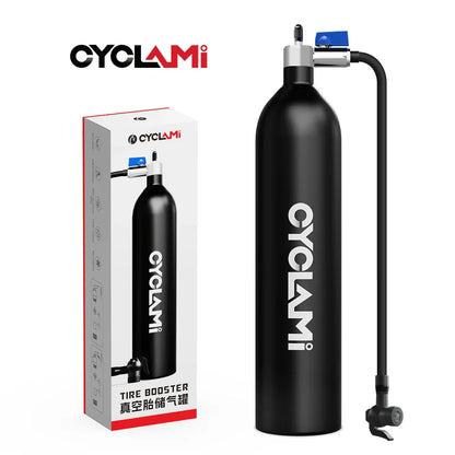 CYCLAMI 1.2L Aluminum Alloy MTB Road Tire Inflator – Valve Gas Cylinder for Tubeless 29" Bike Tires
