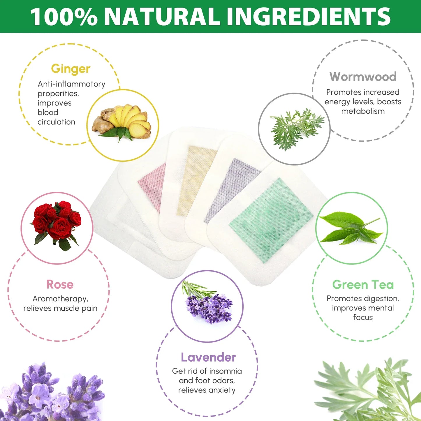 30 Count Deep Cleansing Foot Pads – Natural Ingredients for Detox & Skin Refreshment