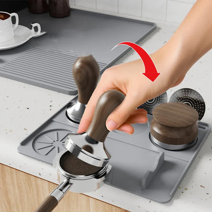 JUSTINLAU Non-Slip Silicone Espresso Tamping Mat – Coffee Press Cushion Pad & Tamp Station Tool for Home & Café Barista Use