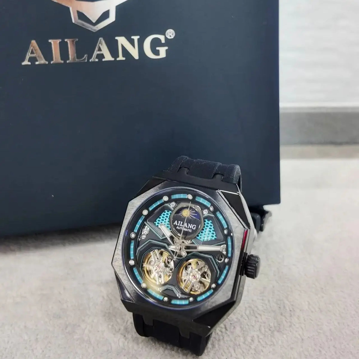 AILANG Double Tourbillon Mechanical Watch - Automatic Waterproof Luxury Timepiece 8839
