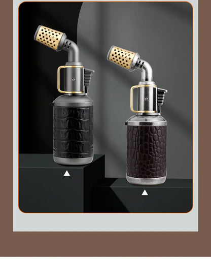 JOBON Creative Cigar Lighter | Windproof Blue Flame with Locking Rotor & UV Transfer Print, Unique Gift Craft