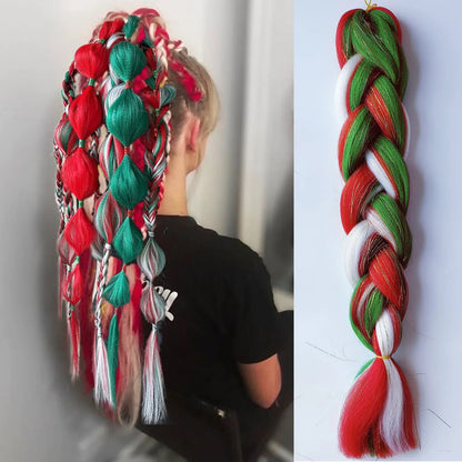 Purple, Pink & White Ombre Straight Braids – Hair Tinsel Festival Rave Extensions for Girls, Crazy Hair Day Braids