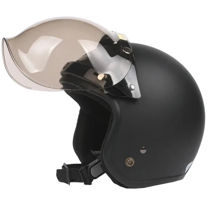 Open Face 3/4 Motorcycle Helmet Visor — Flip-Up Bubble PC Lens Windshield Shield for Casco Moto