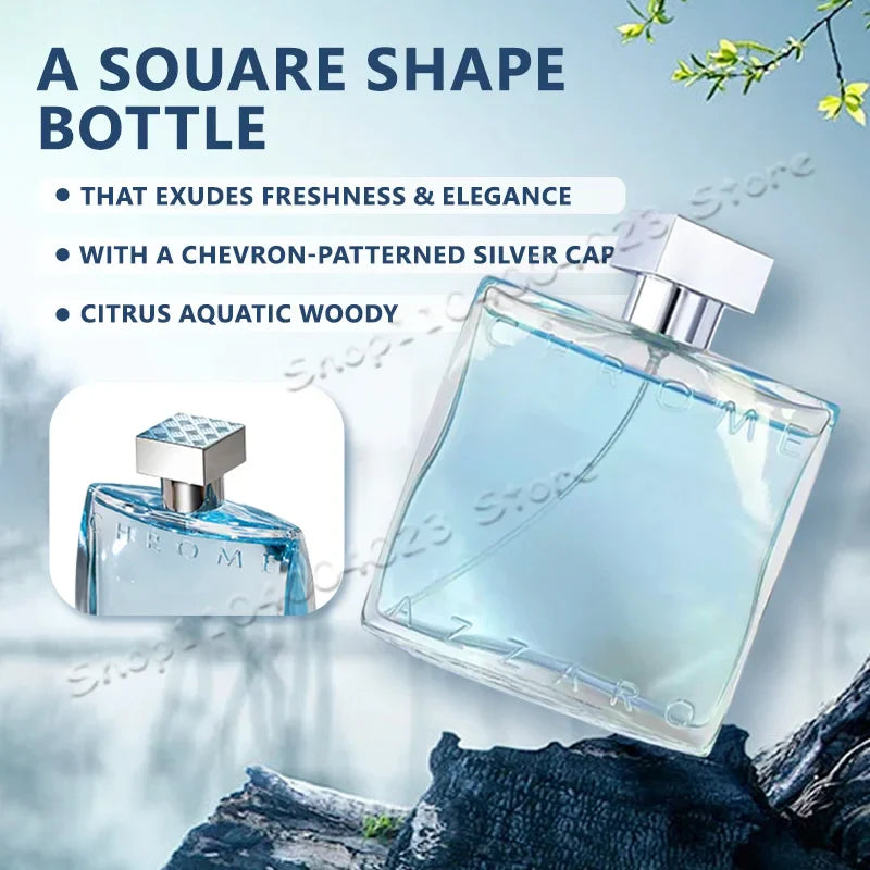 Azzaro Chrome Eau de Toilette 100ml — Fresh Aquatic Citrus Woody Musk Men's Cologne, Luxury Fragrance for Men