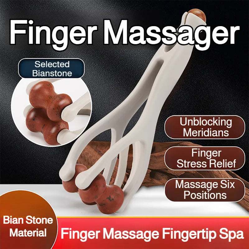 Multifunctional Wooden Finger Massager Roller – Portable Hand Stress Relief Tool for Carpal Tunnel, Pain & Fatigue Relief Massage Device