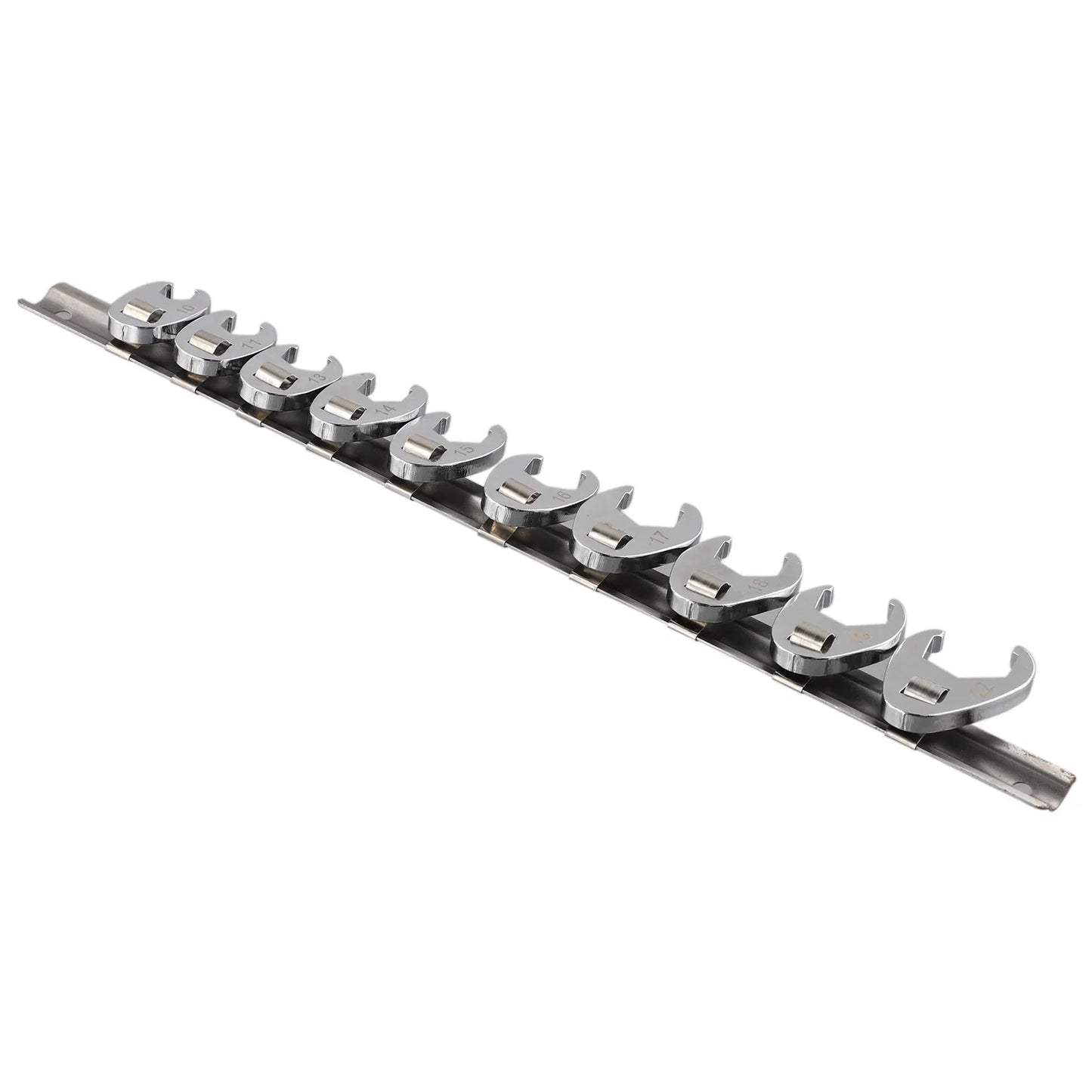 10pcs 3/8" Drive Crowfoot Wrench Set — 10-22mm Metric Open-End Spanners for Torque Wrenches