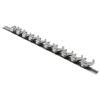 10pcs 3/8" Drive Crowfoot Wrench Set — 10-22mm Metric Open-End Spanners for Torque Wrench