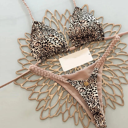 Women’s Bikini Split Print Swimwear – Sexy G-String Beach Set for Summer Holiday & Vacation Wear
