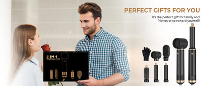 5-in-1 Electric Hair Dryer Comb – Negative Ion Straightener, Curling Iron & Detachable Multifunctional Heating Brush