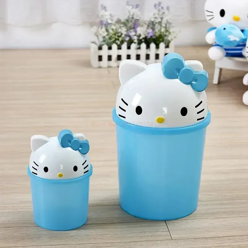 Sanrio Hello Kitty Kawaii Trash Can – Cute Dustbin for Bedroom & Living Room Garbage Disposal