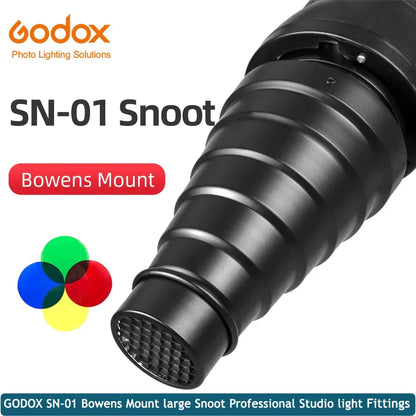 GODOX SN-01 Bowens Mount Large Snoot – Professional Studio Light Fitting for Godox S-Type, DE300, SK400 II