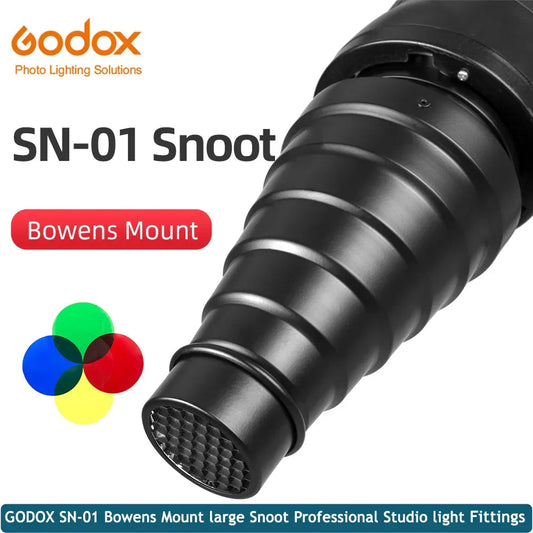 GODOX SN-01 Bowens Mount Large Snoot – Professional Studio Light Fitting for Godox S-Type, DE300, SK400 II