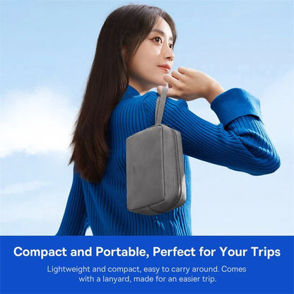 Baseus Organizer Bag – Zipper Storage Case for iPhone 15/14 Pro Max, Earphones, Power Bank, Cables & Digital Accessories