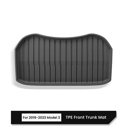 Tesla Model 3/Y Front & Rear Trunk Mats – Upgrade TPE Protective Cargo Liner & Storage Box Floor Pads