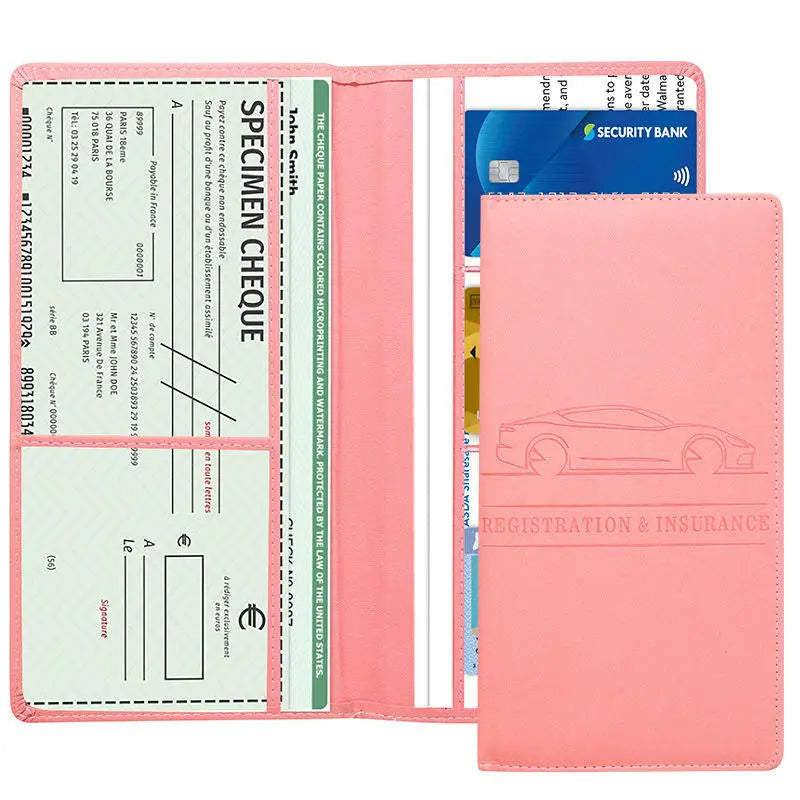 Car Document Holder — Registration & Insurance Organizer for Auto and Truck, Essential Driver Compartment Accessory