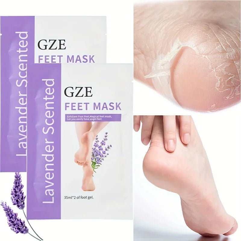 GZE Foot Peel Mask – Exfoliating Dead Skin & Callus Remover for Dry, Cracked Heels, Deep Moisturizing Feet Care Treatment