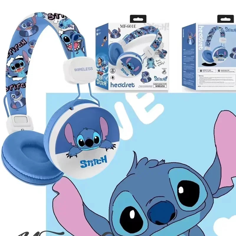 Disney Stitch Wireless Bluetooth Headphones – Surround Sound Gaming Earphones with Mic MF601