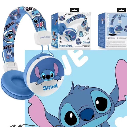 Disney Stitch Wireless Bluetooth Headphones – Surround Sound Gaming Earphones with Mic MF601