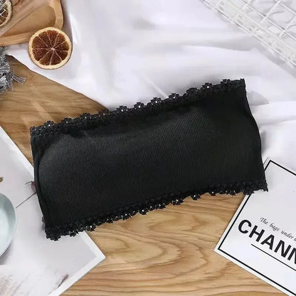 Women Summer Strapless Lace Bra, Seamless Breathable Invisible Chest Wrap Bralette, Sexy Back Lace Underwear Brassiere Top