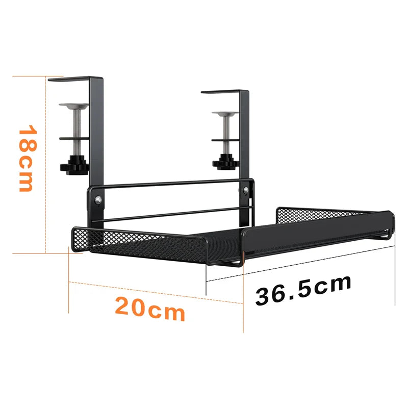 Under Table Storage Rack – Metal Cable Organizer & Office Supplies Holder, Sturdy Durable Plug-in Desk Storage Solution