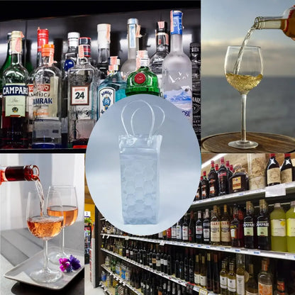 Ice Wine Bag Holder – Champagne, Beer, Whisky & Drink Cooler, Gel Cooling Chiller for Bar Accessories