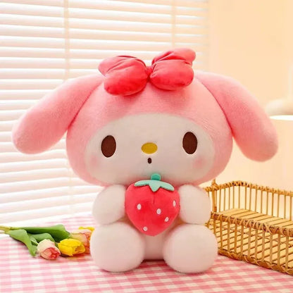 22/35cm Sanrio Strawberry Kuromi Pillow Plush Toy – Soft Stuffed Animal & Strawberry Melody Doll, Gift for Girls