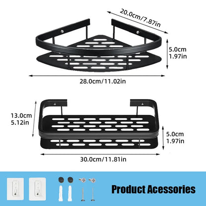 Aluminum Alloy Bathroom Shelf: Makeup Storage Organizer, Shampoo Rack - No Drill Shower Shelf for Bathroom Accessories