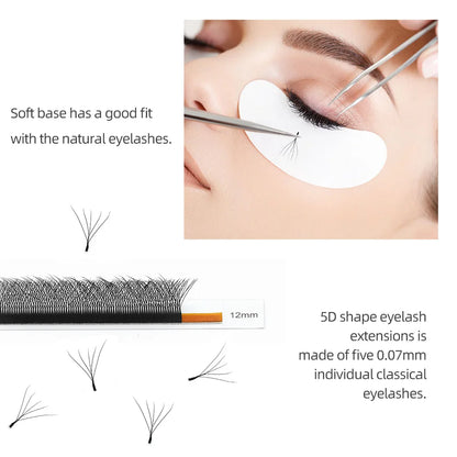 NAGARAKU 5D W-Shape Eyelash Extensions – Mega Volume Premade Fans, Soft Dense Lashes