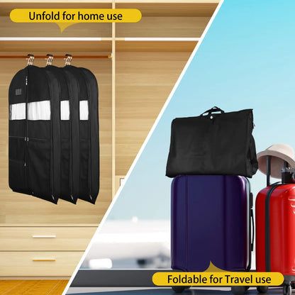 Travel Garment Bags for Men — Hanging Clothes Storage with Double-Sided Zipper & Large Mesh Pockets, Monogrammed