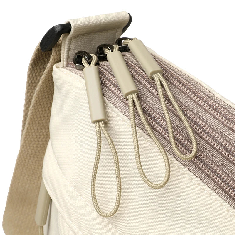 Women's Large Capacity Nylon Crossbody Bag - Spacious 3-Pocket Shoulder Purse for Shopping & Daily Use