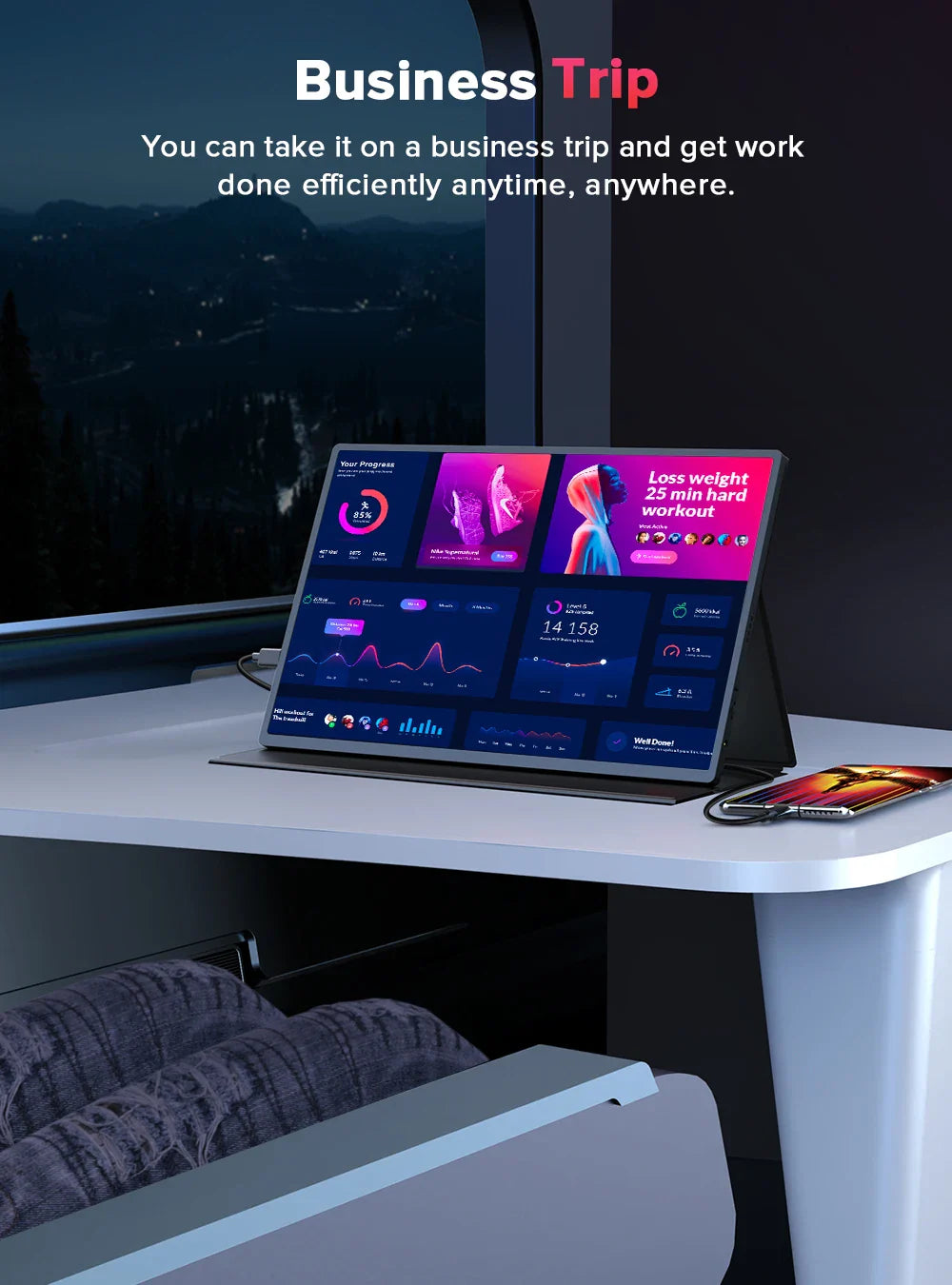 UPERFECT 16-Inch 2K Portable Monitor — 2560x1600, 16:10, 120Hz Gaming Display with 100% sRGB & 500Cd/m² for Xbox, PS5, Switch, Laptop & Mac