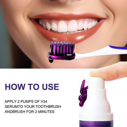 V34 Teeth Whitening Toothpaste – 5D Whitening Stick for Oral Hygiene, Cleaning & Fresh Breath Care