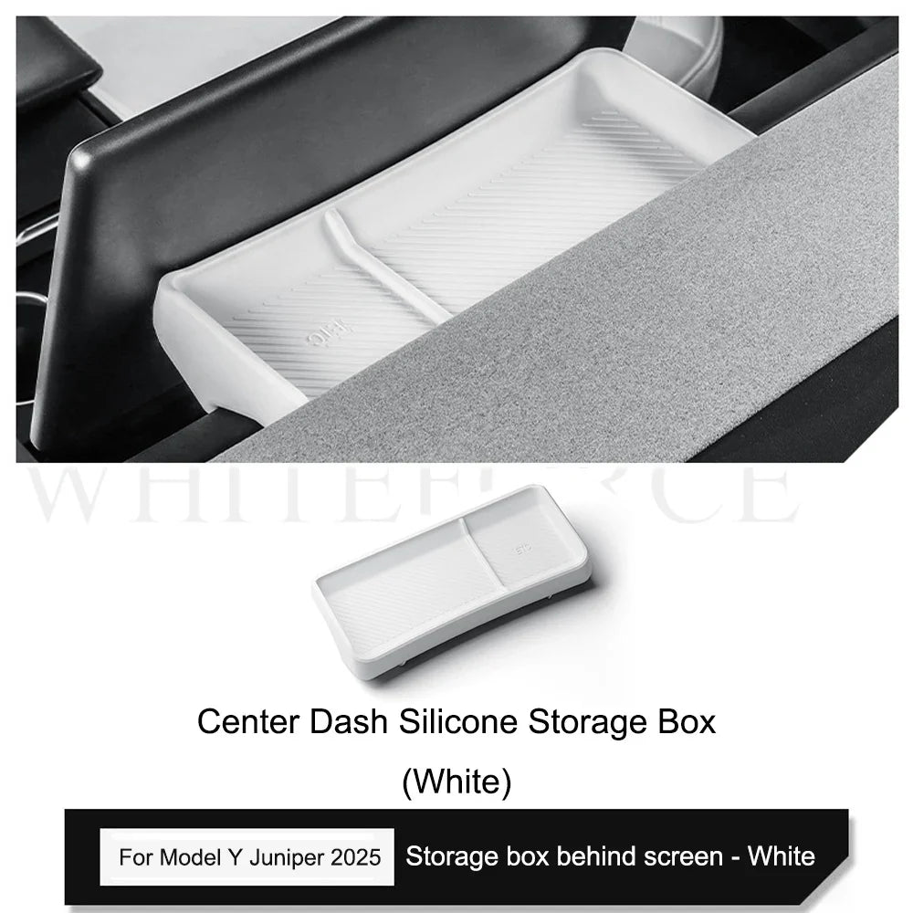 Tesla Model Y Juniper 2025 Center Console Armrest Organizer – Cup Holder & Storage Box Interior Upgrade Kit