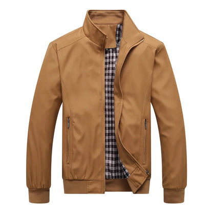 2025 Spring Autumn Men's Bomber Jacket – Casual Solid Slim Fit, Baseball Style, M-6XL & 8XL Sizes