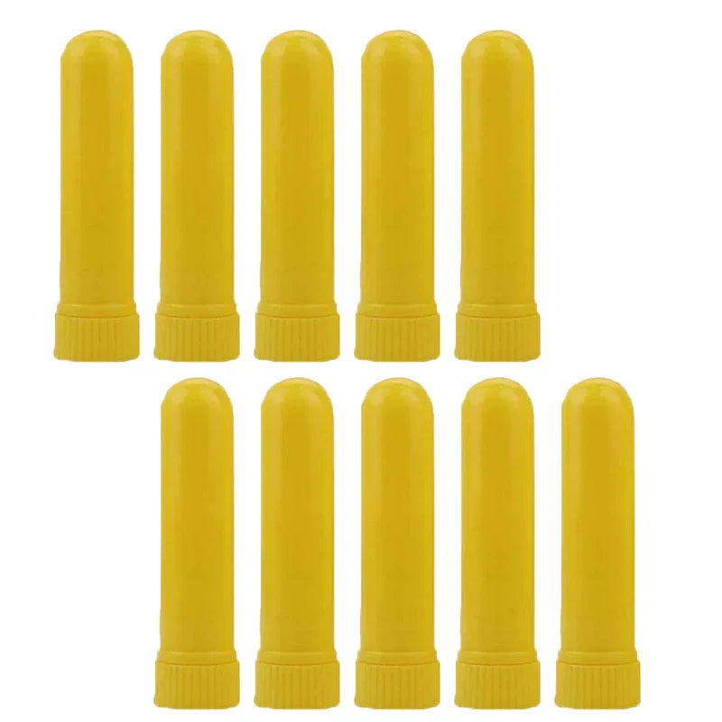 50/80/100 Sets Empty Nasal Inhaler Tubes – Portable Black & White Plastic Inhalers with Cotton Wicks for Essential Oils