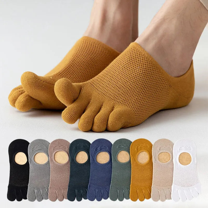 3 Pairs Men's Fashion Casual Breathable Boat Socks | Soft High-Quality Mesh Sox for Male | Sweat-Absorbing
