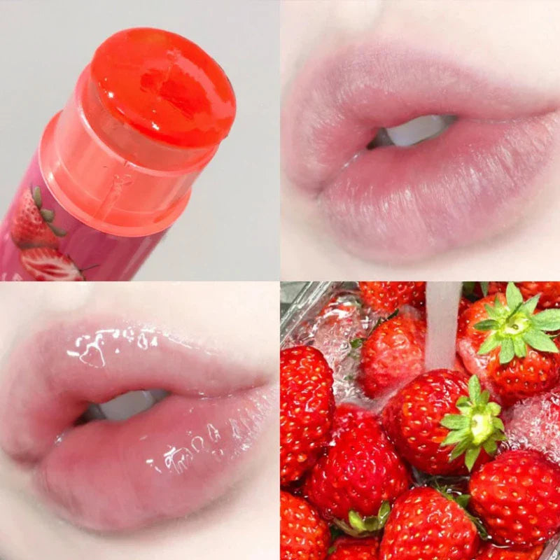 Jelly Fruit Lip Balm – Plant Extract Moisturizing Nourishing Lip Gloss, Long-Lasting Hydrating Juicy Peach Lip Care