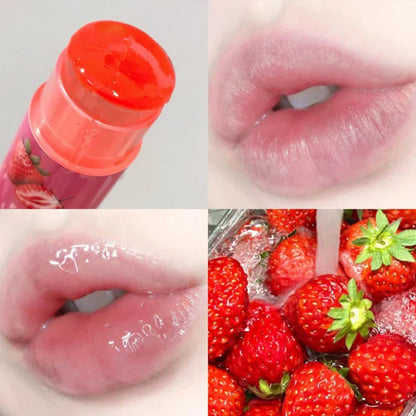 Jelly Fruit Lip Balm – Plant Extract Moisturizing Nourishing Lip Gloss, Long-Lasting Hydrating Juicy Peach Lip Care