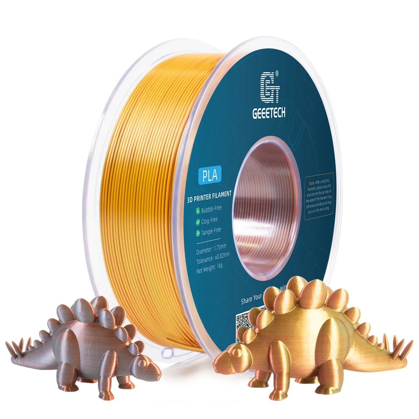 Geeetech Tri-Color Silk PLA 3D Printer Filament – 1.75mm, 1KG Spool, Vacuum Pack, Special Colors