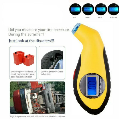 Compact Digital Tire Pressure Gauge – LCD Display for Cars, Motorcycles & Vehicle Maintenance