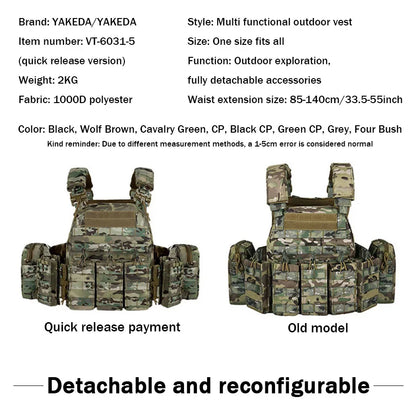 YAKEDA Quick-Disassembly Training Vest – Detachable, Expandable, Comfortable, Breathable, Wear & Tear-Resistant