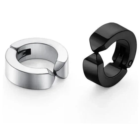 Non-Piercing Hoop Ear Cuff Earrings - Gothic Punk Clip-On Fashion Jewelry for Men & Women