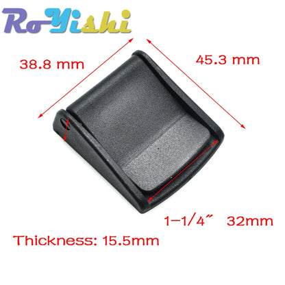 Plastic Cam Buckle Toggle Clips – Black Adjustable Backpack Strap Webbing Buckles (5/8”–2” Sizes)