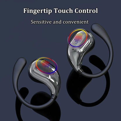 Bluetooth 5.4 Ear Hook Headphones – TWS Wireless HiFi Stereo Waterproof Earbuds with LED Display, Touch Control & Long Battery Life